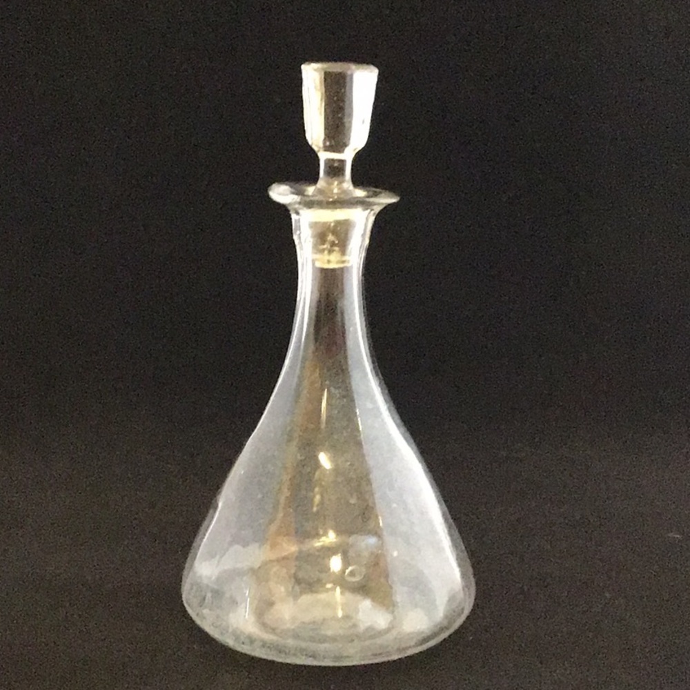 Vintage glass decanter with stopper